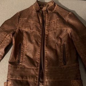 Brown leather jacket